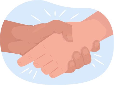 Handshake 2D Vector Isolated Illustration Parting Tradition Flat Hand