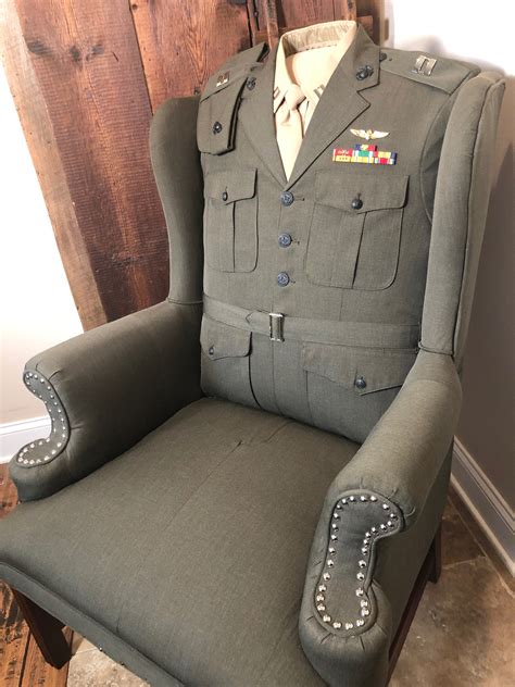 Military Uniform Wingback Chair Etsy