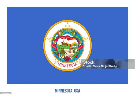 Vetores De Ilustração Do Vetor Da Bandeira De Minnesota No Fundo Branco Bandeira Do Estado Dos