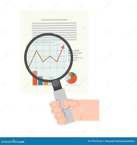 Magnifying Glass Data Analysis Of Hand Doodle Stock Vector Illustration Of Business Graphic