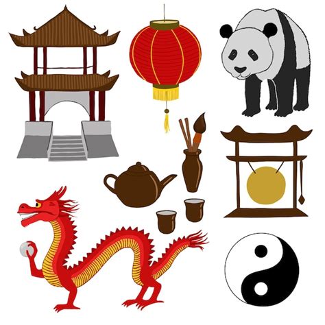 Premium Vector | China travel. Asian traditional culture symbols