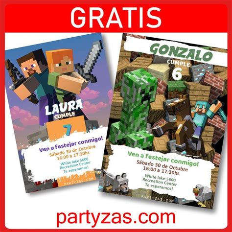 GRATIS Invitaciones Minecraft Whatsapp Invitaciones De Minecraft