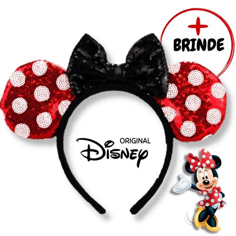 Orelha Minnie Mickey Arquinho Arco Tiara Fantasia Disney Shopee Brasil