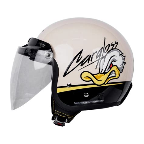 Jual Cargloss Cfm Retro Visor Helm Half Face Speed Duck Avorio Naide