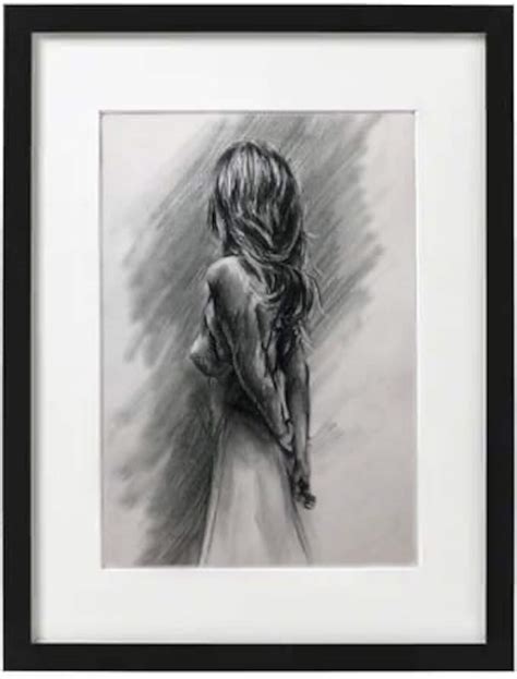 Painting Original Charcoal Drawing Orig Nude Erotic Art Etsy