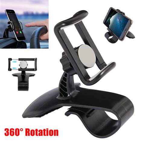 360° Universal Clip On Dashboard Mobile Phone Holder In Car Mount Stand