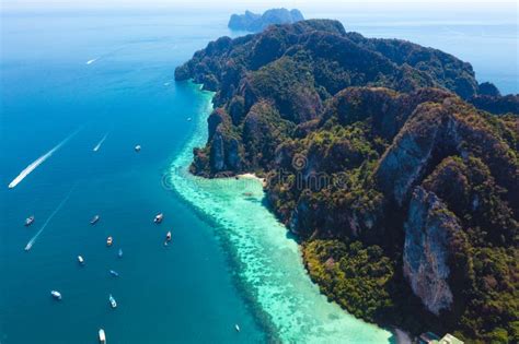 Aerial View Of Loh Dalum And Tonsai Beach In Koh Phi Phi Islands Krabi