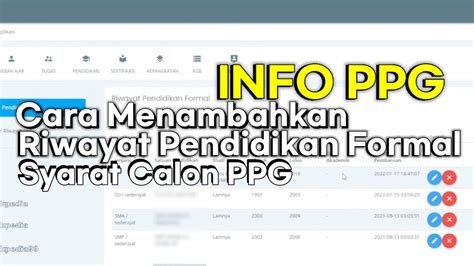 Info Ppg Cara Menambahkan Riwayat Pendidikan Formal Pada Sso Dapodik