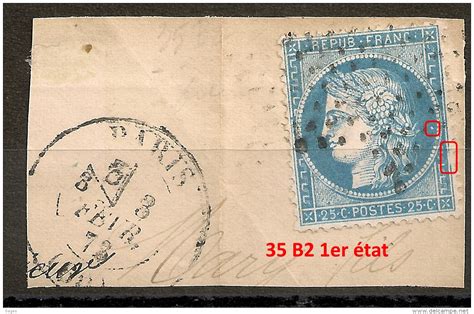 1871 1875 Cérès 35 B2 1er état PLANCHAGE CERES 25C Type I