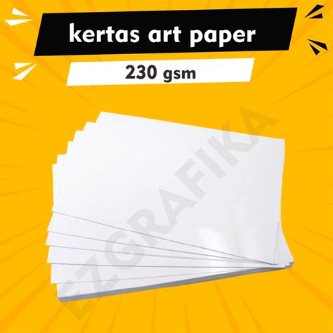 Jual Kertas Art Paper Art Carton Gsm Glossy A F Shopee Indonesia