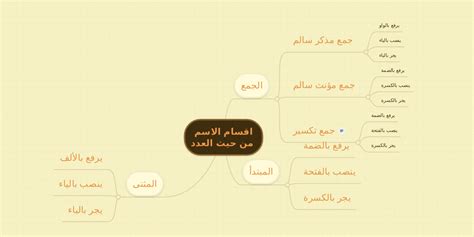 اقسام الاسم من حيث العدد Mindmeister Mind Map