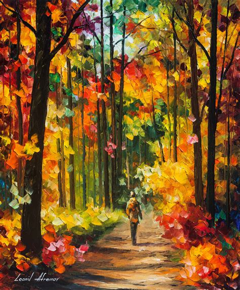 SOLID FALL Palette Knife Oil Painting On Canvas By Leonid Afremov