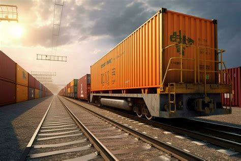 a train carrying cargo containers 30631400 Stock Photo at Vecteezy