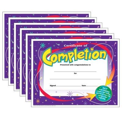 Trend Certificate Of Completion Colorful Classics Certificates, 30 Per Pack, 6 Packs : Target