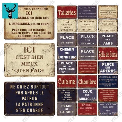 Plaque M Tallique D Corative Vintage Enseigne De Bar Pub Club En