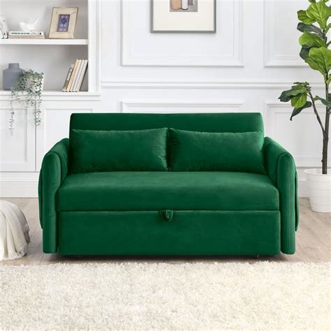 Velvet Loveseat Sofa Modern Convertible Sofa Bed With Adjustable