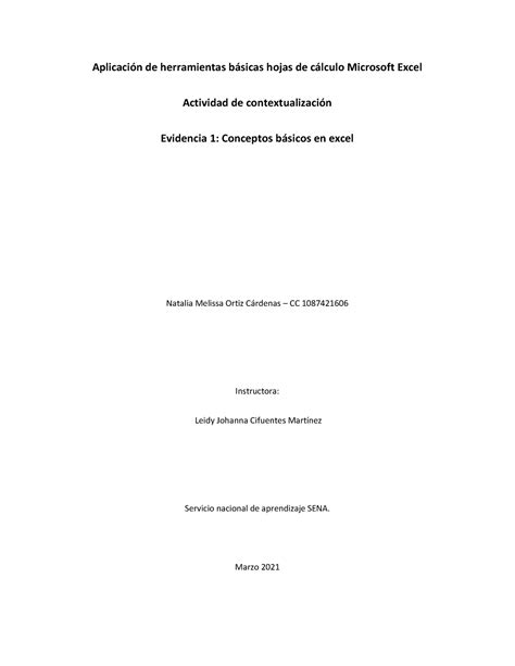 Conceptos básicos Excel AplicaciÛn de herramientas bsicas hojas de c
