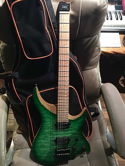 NK W 01 Headless Guitar Green Quilted Maple Veneer Top ASH Reverb