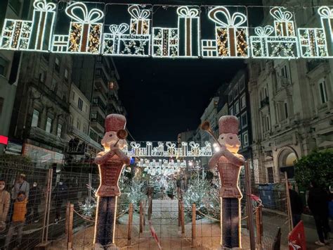 Christmas In Vigo Street Lighting Ferris Wheel And Market