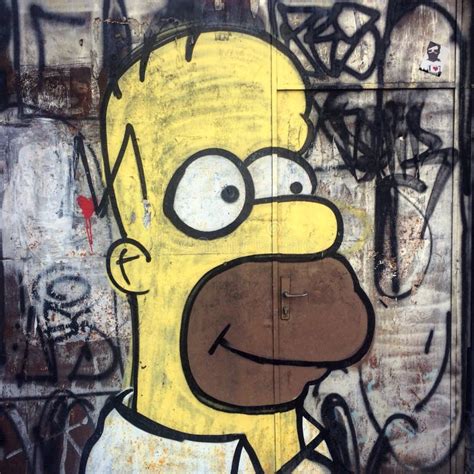 Graffiti with Homer Simpson, Created by Fans of Legia Warsaw Football Club Editorial Stock Photo ...