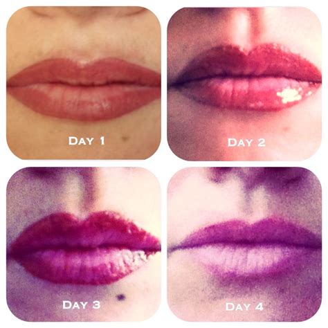 Healing Process Of A Semi Permanent Lip Blush 💋 Tattoo Healing Stages Inner Lip Tattoo Lip