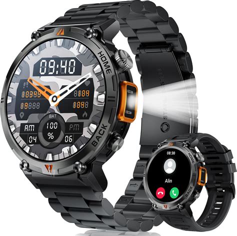 Reloj Militar Inteligente Para Hombres Con Llamada Linterna Hd