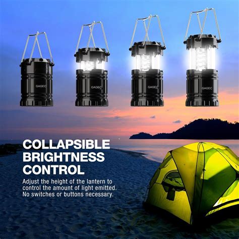 GAGEC 2 Unit Mini Portable Collapsible Outdoor LED Camping Lantern