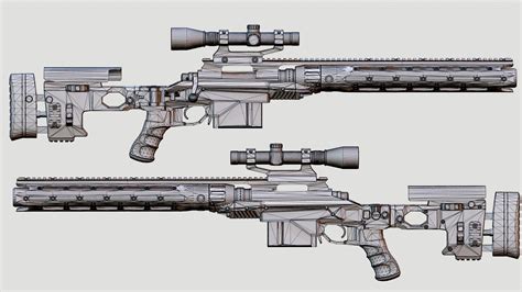 Rifle Remington 700 Racs 3d Model