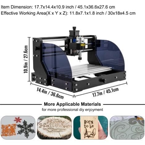 VEVOR Kit De Machine A Graver Laser CNC 3018 Graveur Laser 15 W Zone De