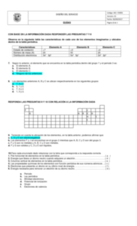 SOLUTION 7 02 Evaluaci N Tabla Peri Dica Y Clasificaci N De Los