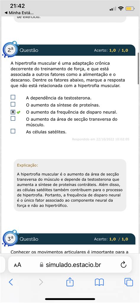 Simulado Metodologia Do Treinamento Neuromuscular Fundamentos Do