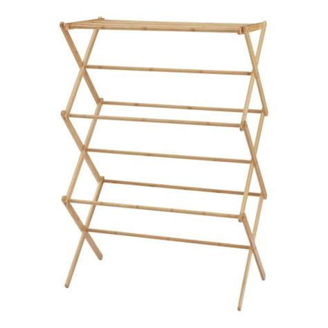 Étendoir À Linge Pliable Bambou 128 X 72 X 44 Cm Naturel 03 0007072 à