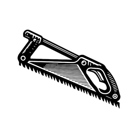 Hacksaw Tool Silhouette Vector Template Premium AI Generated Vector