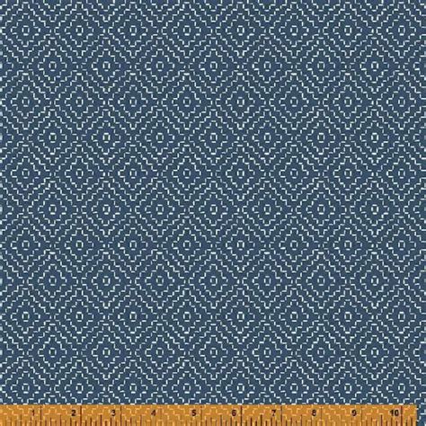 Indigo Stitches By Whistler Studios Diamond In Ivory Per Half Yard