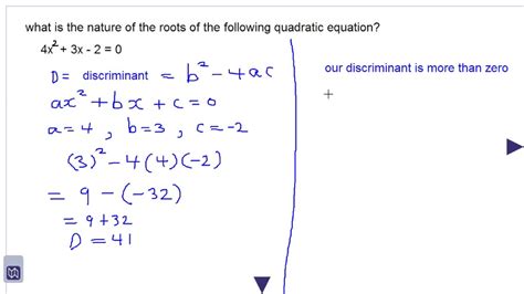 Using The Discriminant To Determine If Roots Are Real And Distinct