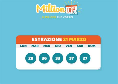 Million Day I Cinque Numeri Vincenti Di Domenica Marzo