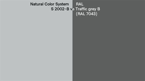 Natural Color System S 2002 B Vs Ral Traffic Grey B Ral 7043 Side By