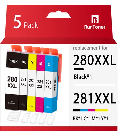 280 281 Ink Cartridges For Canon 280 And 281 Pgi 280xxl Cli 281xxl Ink Cartridge Combo Pack For