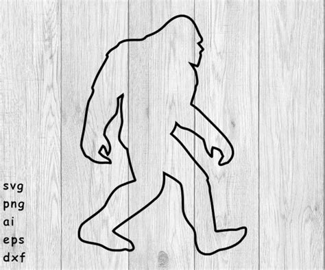 Bigfoot Outline Big Foot Yeti Sasquatch Svg Png Ai Etsy