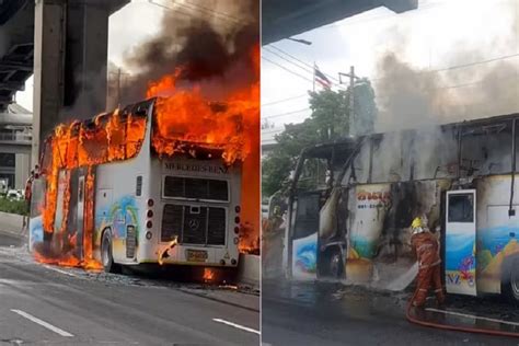 Bus Terbakar Tewaskan Siswa Dan Guru Thailand Sopirnya Ditangkap