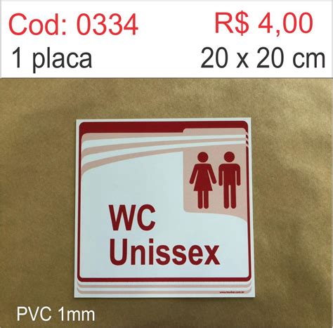 Loja Towbar Saldão Placa WC Unissex