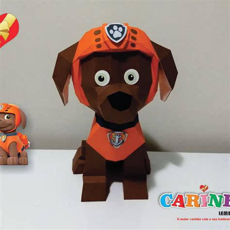 Zuma Patrulha Canina Low Poly Papercraft Arquivo Digital Elo7