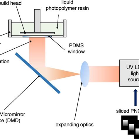 Schematic Of A Digital Light Processing Dlp 3d Printer Download