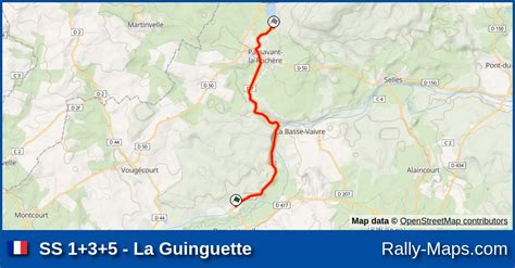 SS 1 3 5 La Guinguette stage map Rallye Régional de la Haute Saône