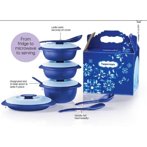 Tupperware Royal Blue Serveware Sets 4 Pcs Shopee Malaysia