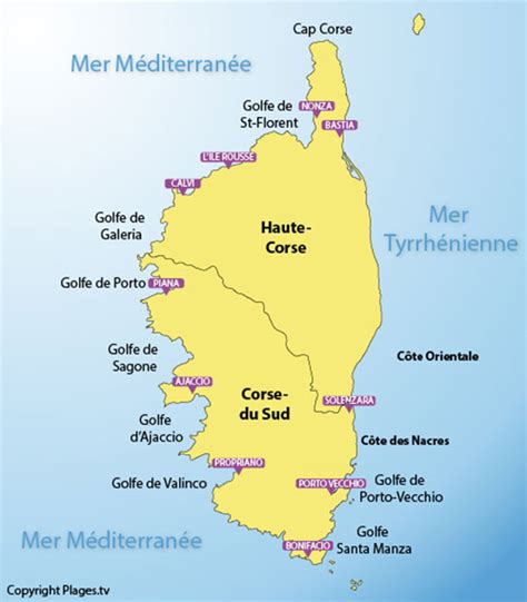 Carte De Corse Touristique Vacances Arts Guides Voyages