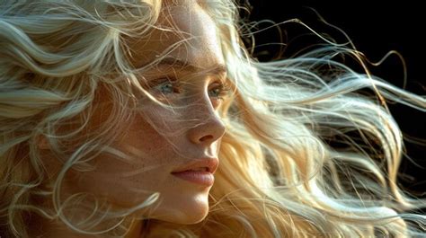 Premium Photo CloseUp Of Luxurious Blonde Curls In Elegant Hairstyle