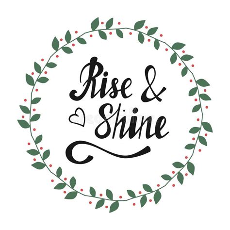 Rise And Shine Handwritten Lettering On Watercolor Splash Stock