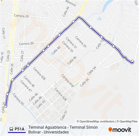 Ruta p51a horarios paradas y mapas Terminal Simón Bolívar B4