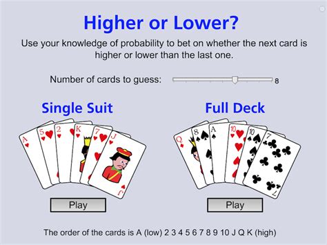 Higher or Lower? - MathsLinks